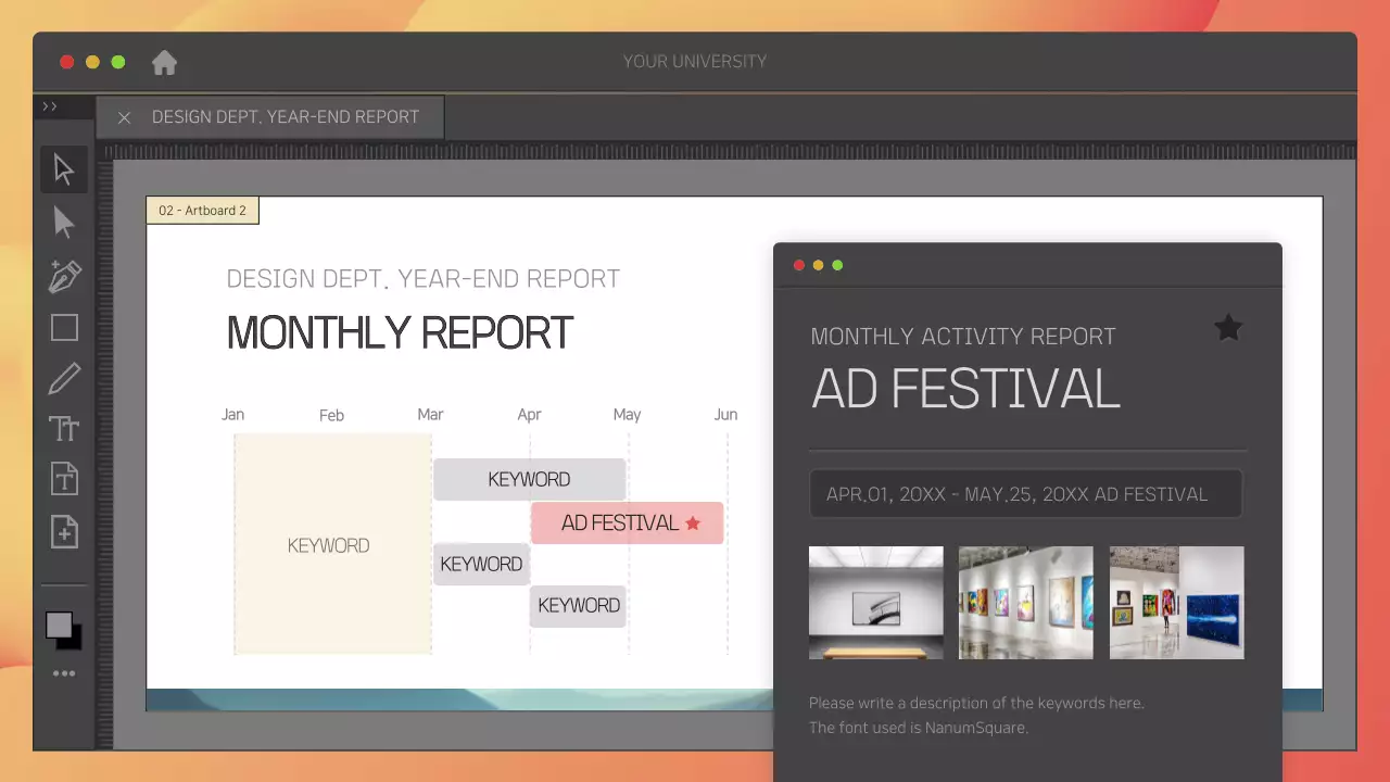 Tài liệu trình bày báo cáo thiết kế hiện đại màu xám
