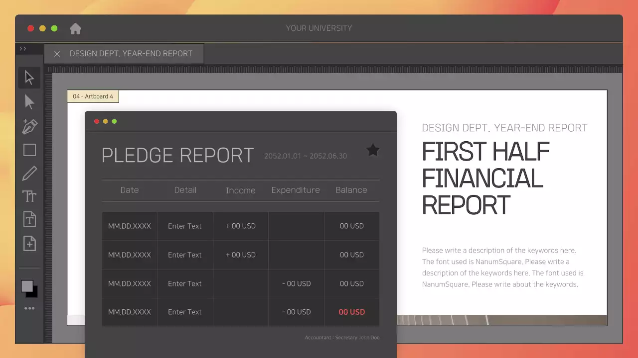 Tài liệu trình bày báo cáo thiết kế hiện đại màu xám