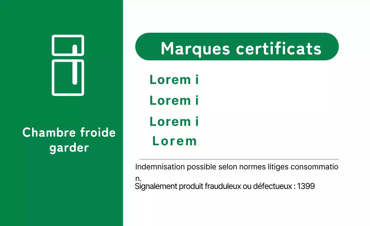 Affichage d'informations sur les aliments réfrigérés White Green Clean