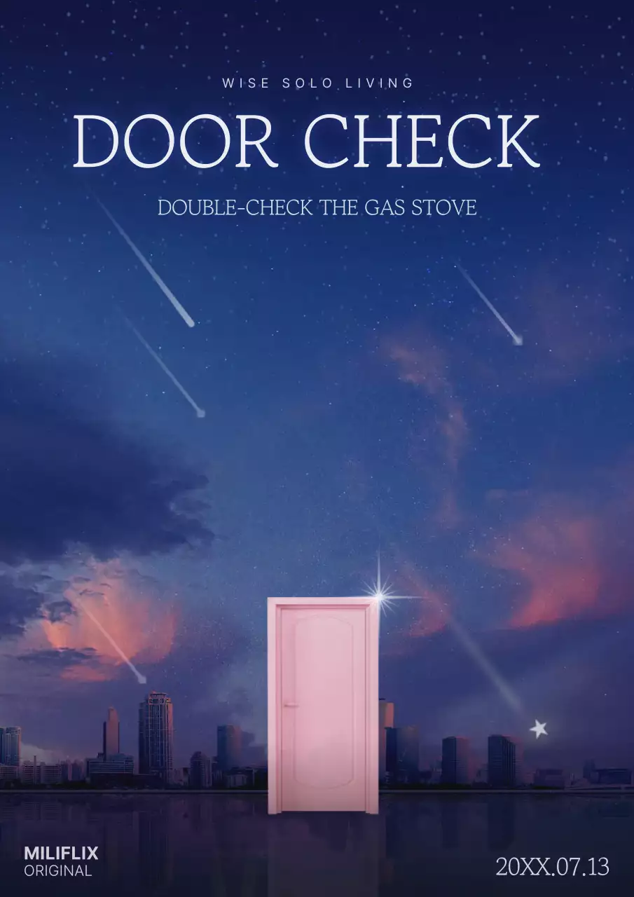 핑크 모던 리빙 리마인더 포스터