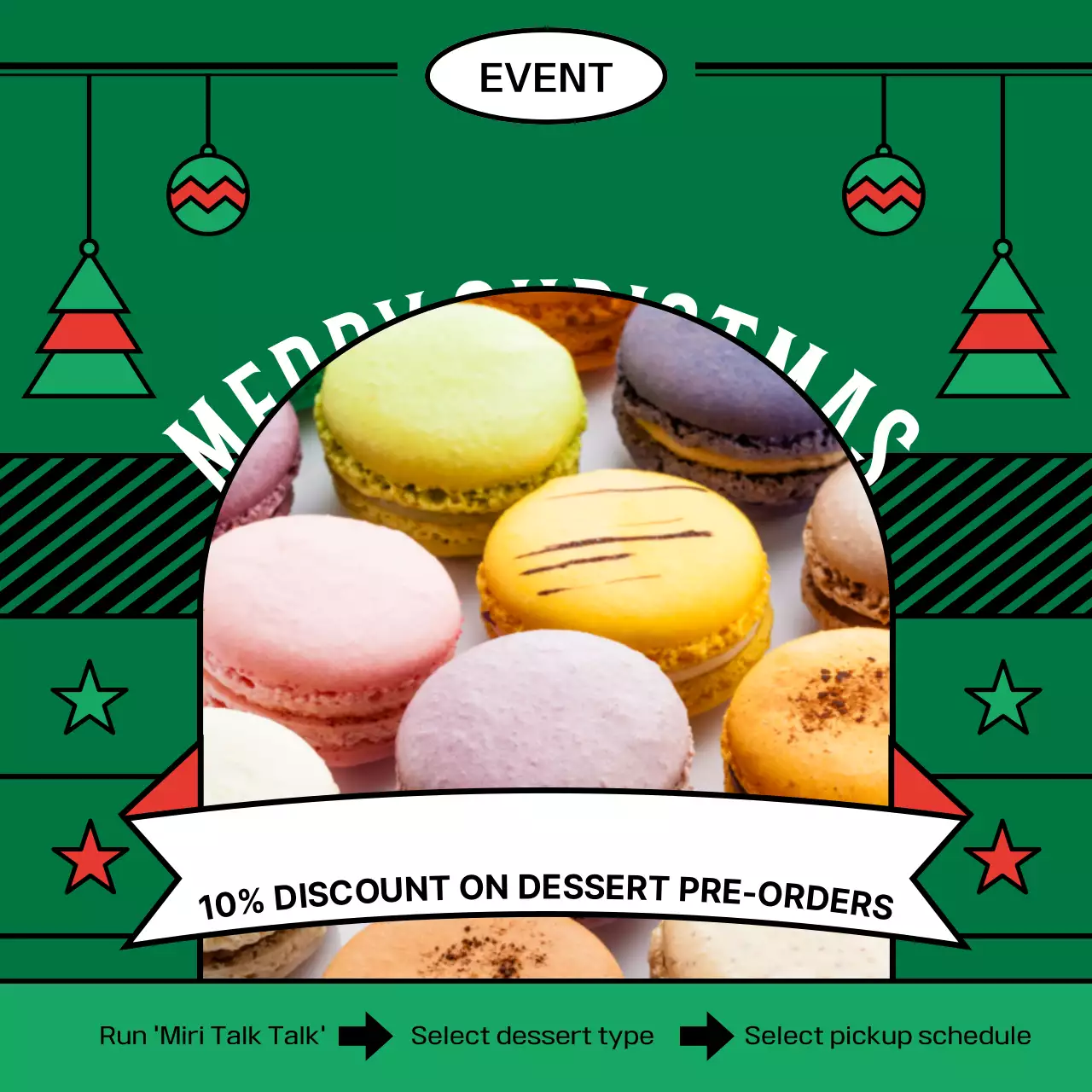 Green Traditional Dessert Promotion Social Media Post