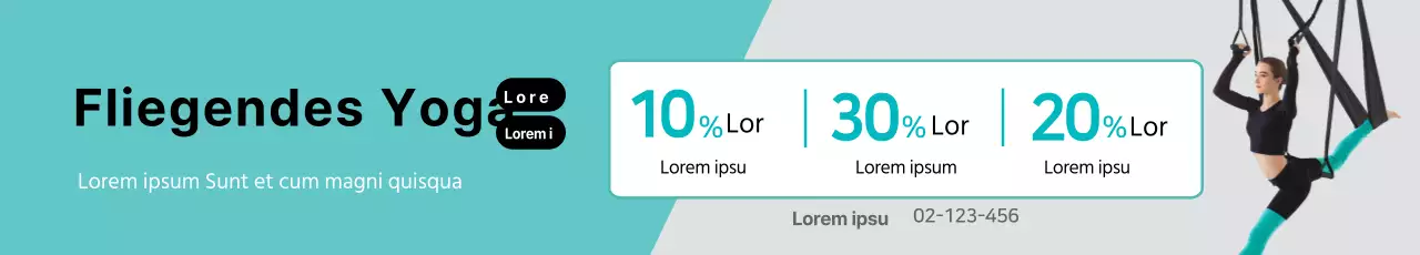 Einfaches fliegendes Yoga-Werbebanner in mint