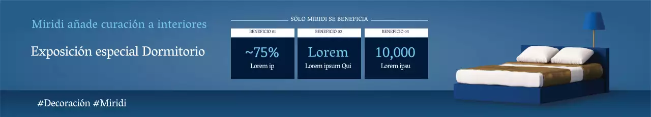 Promocione un evento con fotografía azul y mobiliario limpio