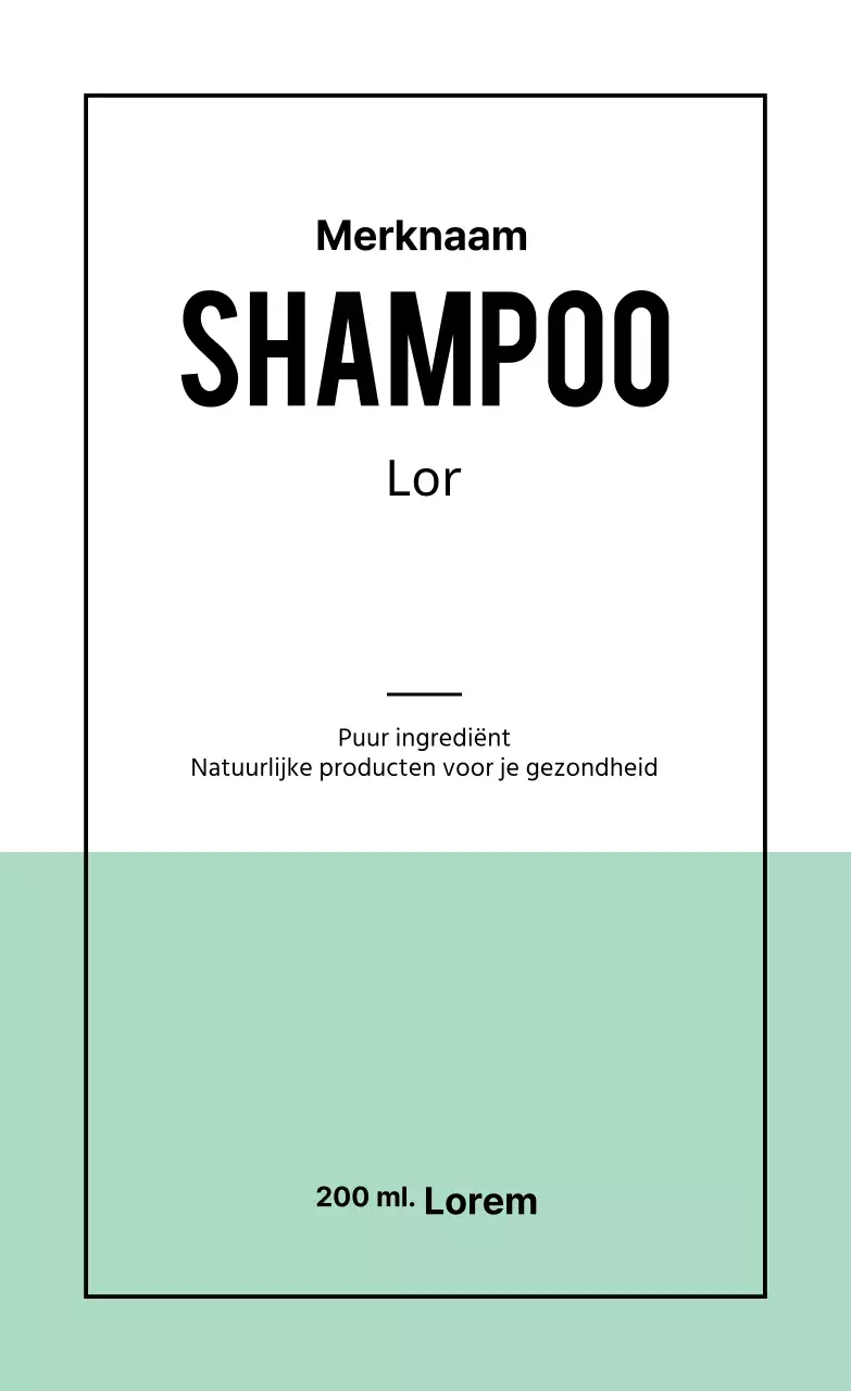 Eenvoudig schoonheidsproductlabel met lichtgroene lijnen