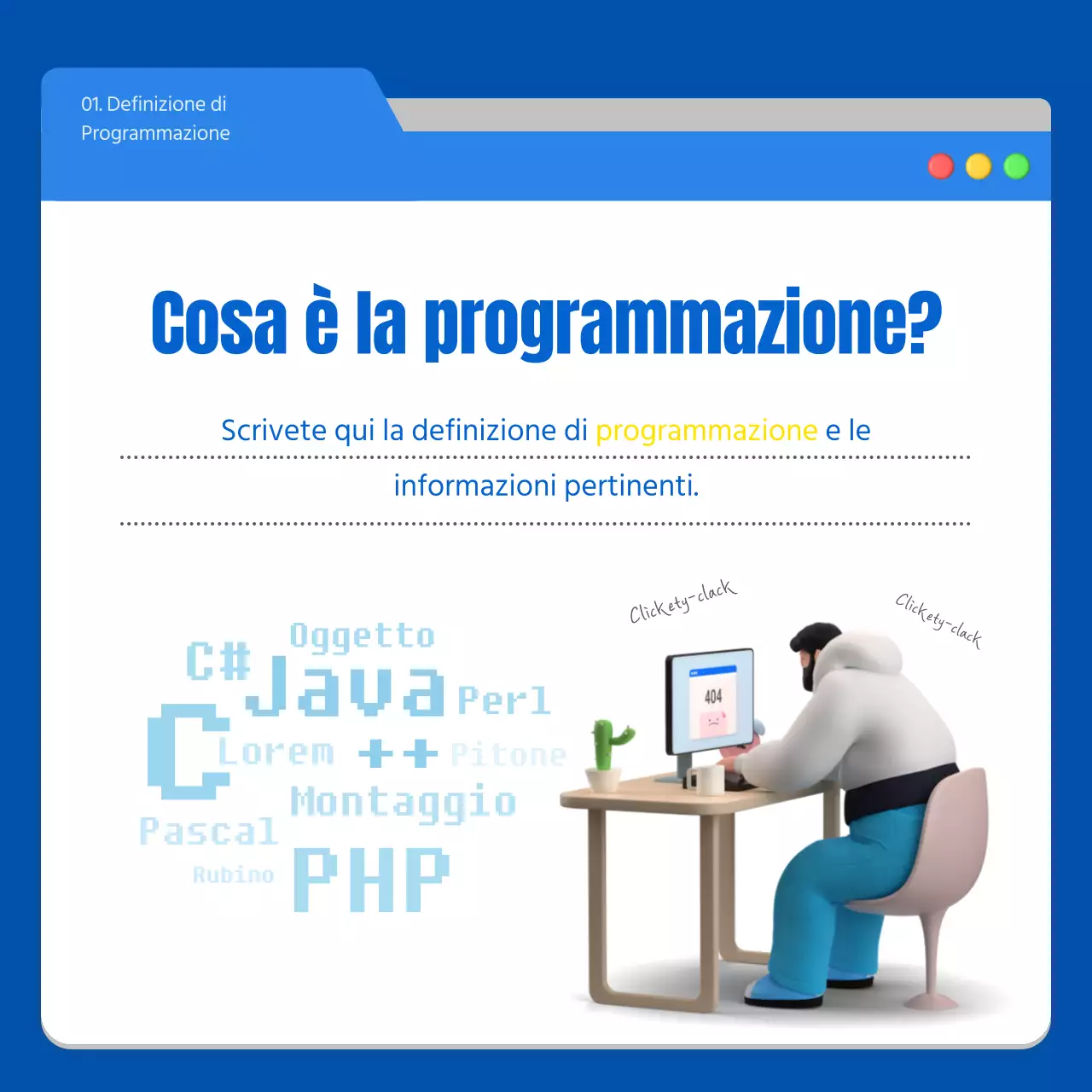 Evidenziare le immagini 3D in blu Introduzione al linguaggio di programmazione