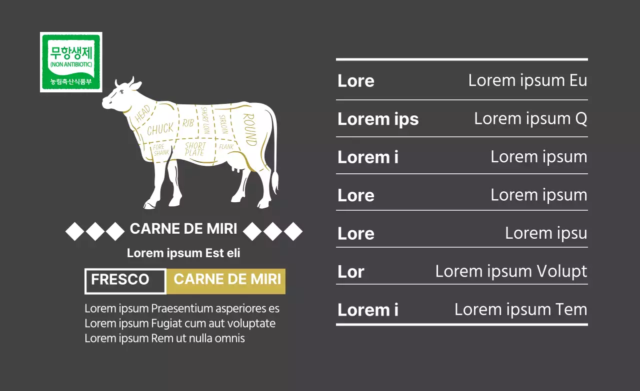 Icono parcial negro etiquetas carne