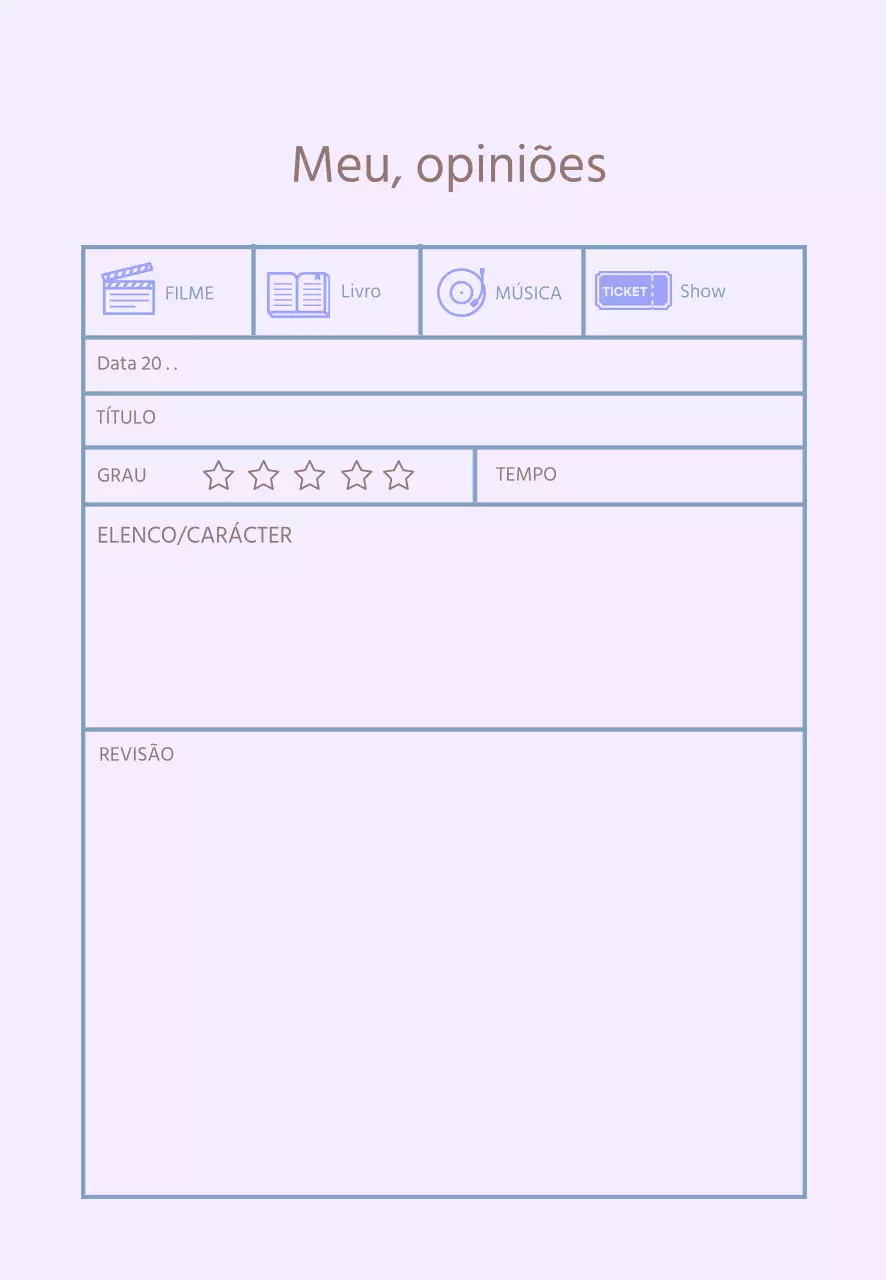 Ícone roxo Diário de revisão simples