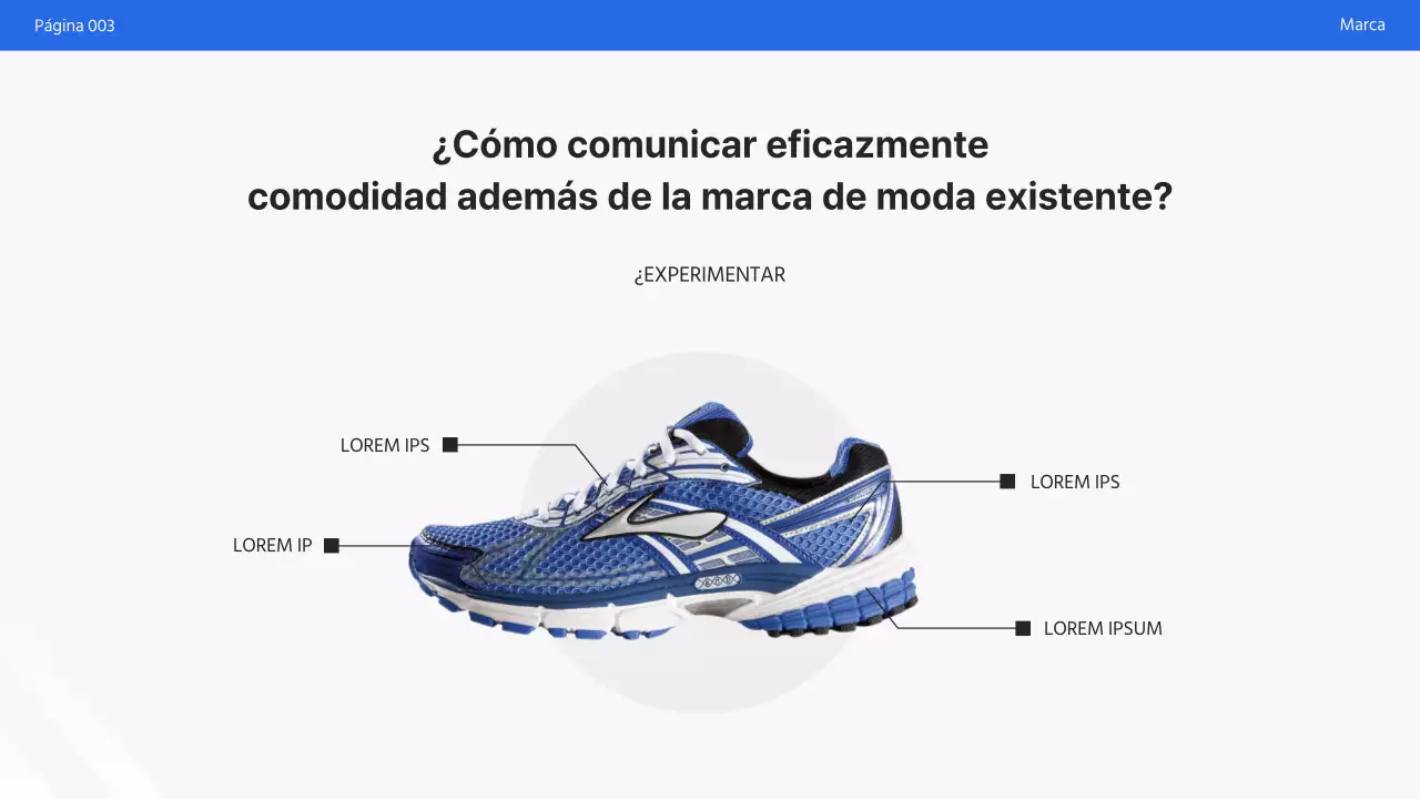 Sencilla presentación promocional en blanco y azul