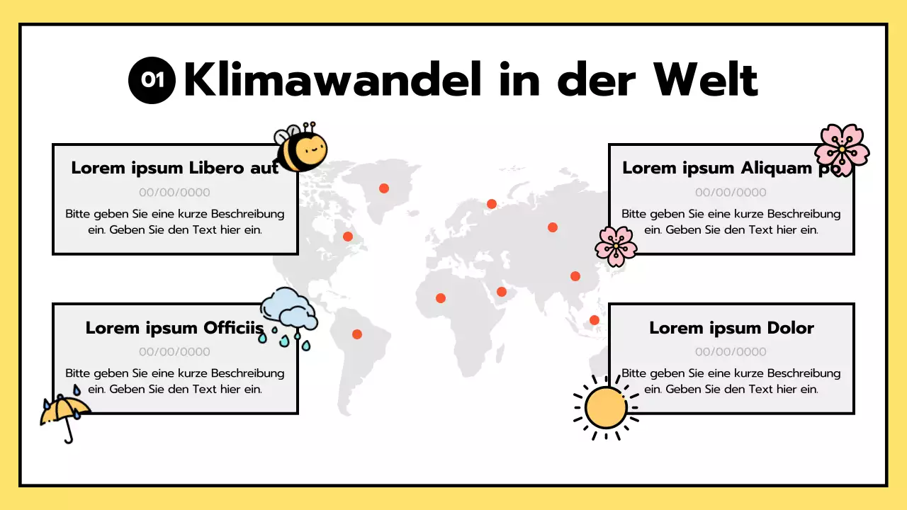 Einfache ESG und Klimawandel in gelb und schwarz