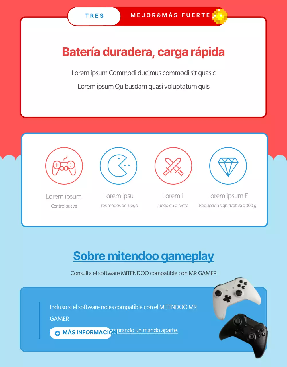 Página de dispositivos de juego
