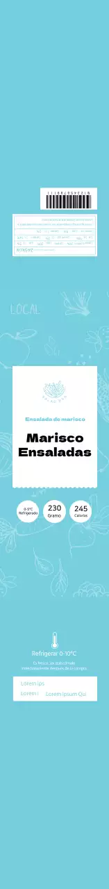 Etiqueta alimentaria Blue clean salad