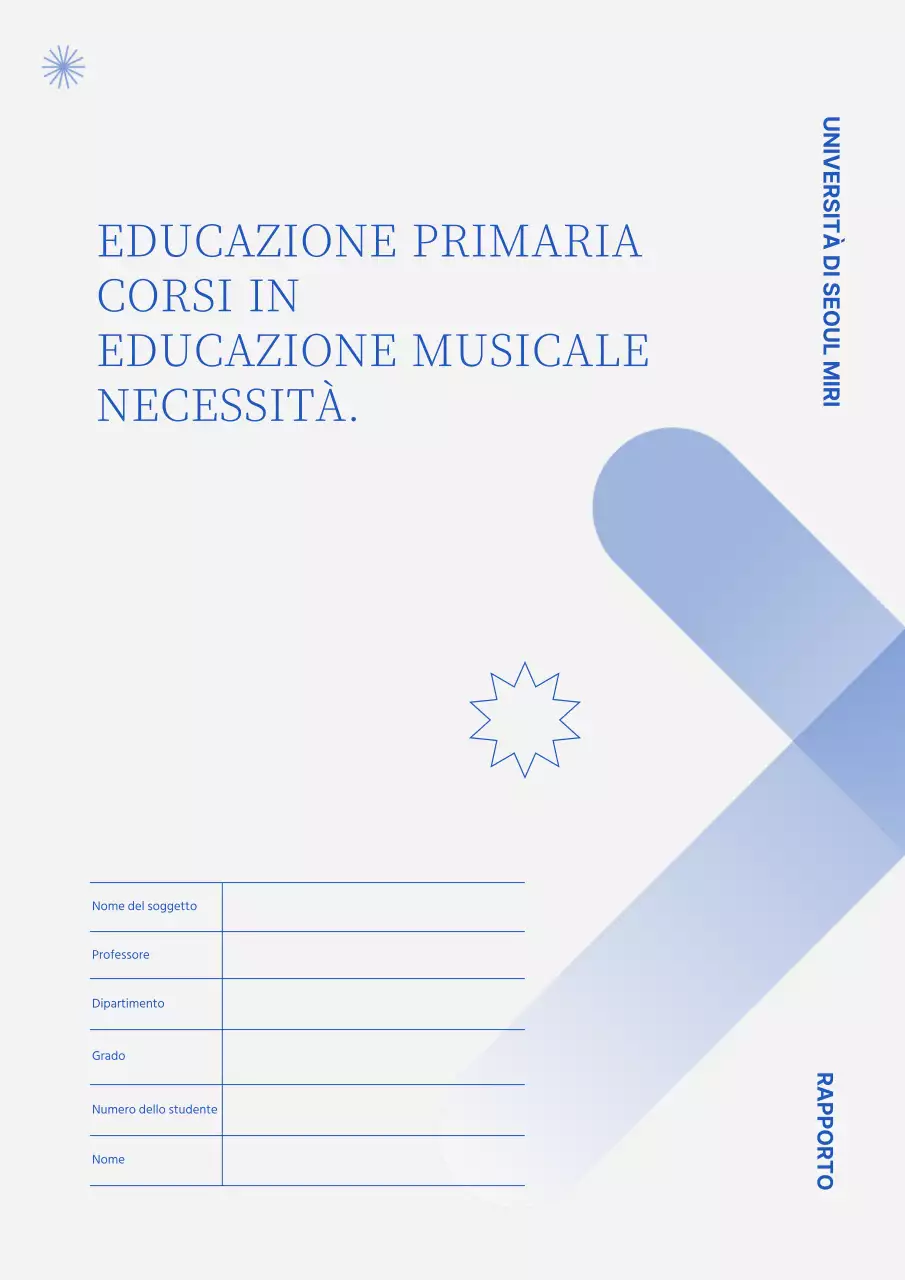 Copertina pulita con gradiente blu e forme di base