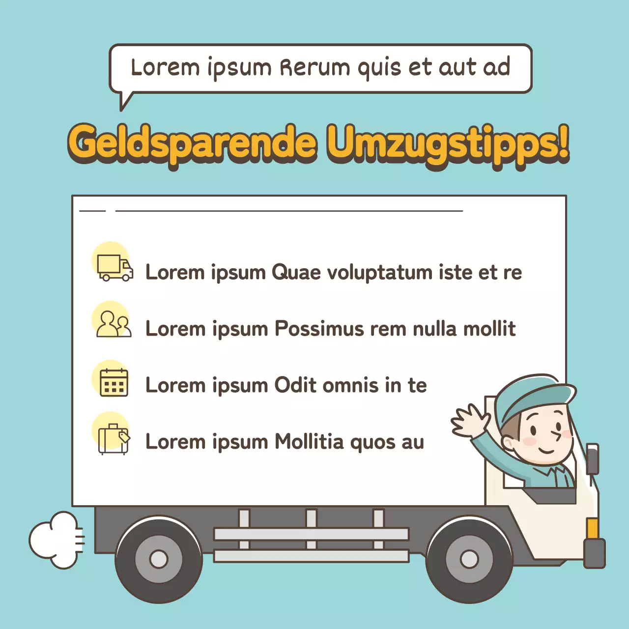 Minze und gelbes bewegliches Informationsthema