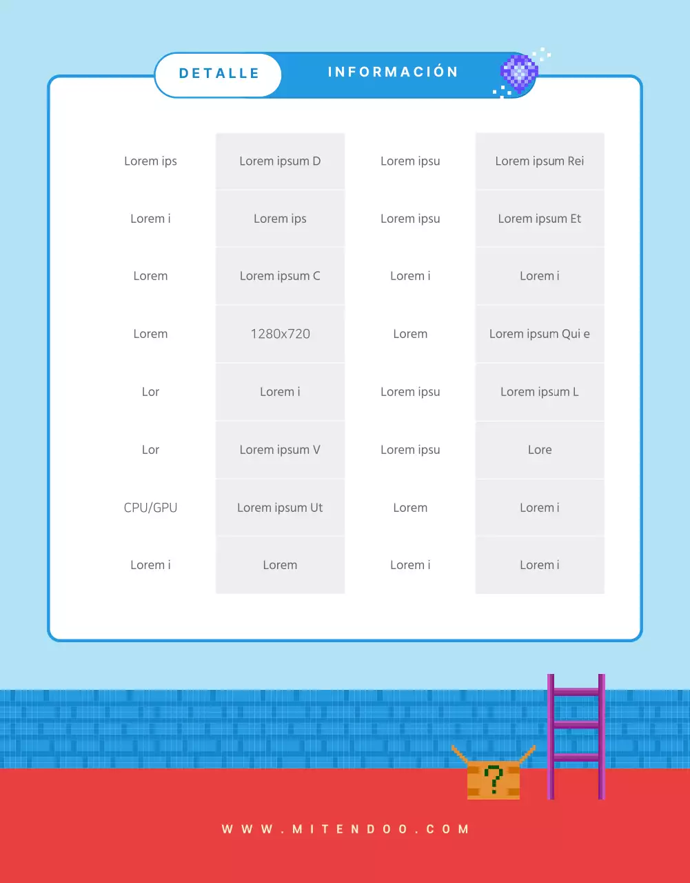 Página de dispositivos de juego