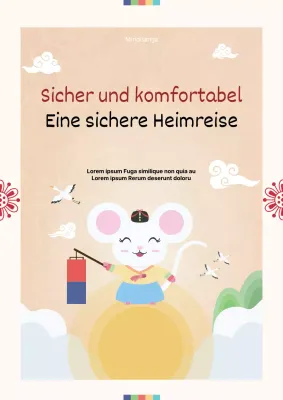 Einfaches Plakat mit Neujahrsgrüßen in beiger Farbe