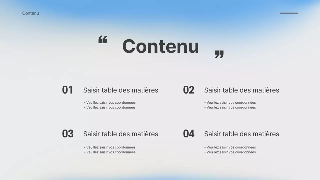 Présentation d'un dégradé flou