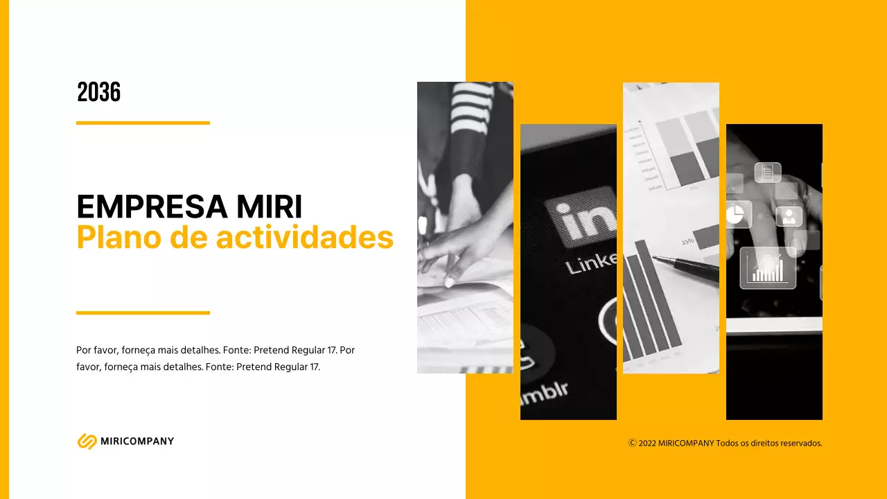 Plano de negócios simples para o Ano Novo em branco e laranja