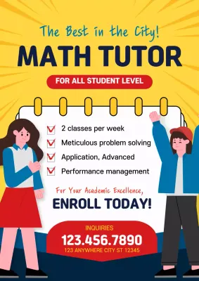 Yellow Modern Math Advertisement Poster