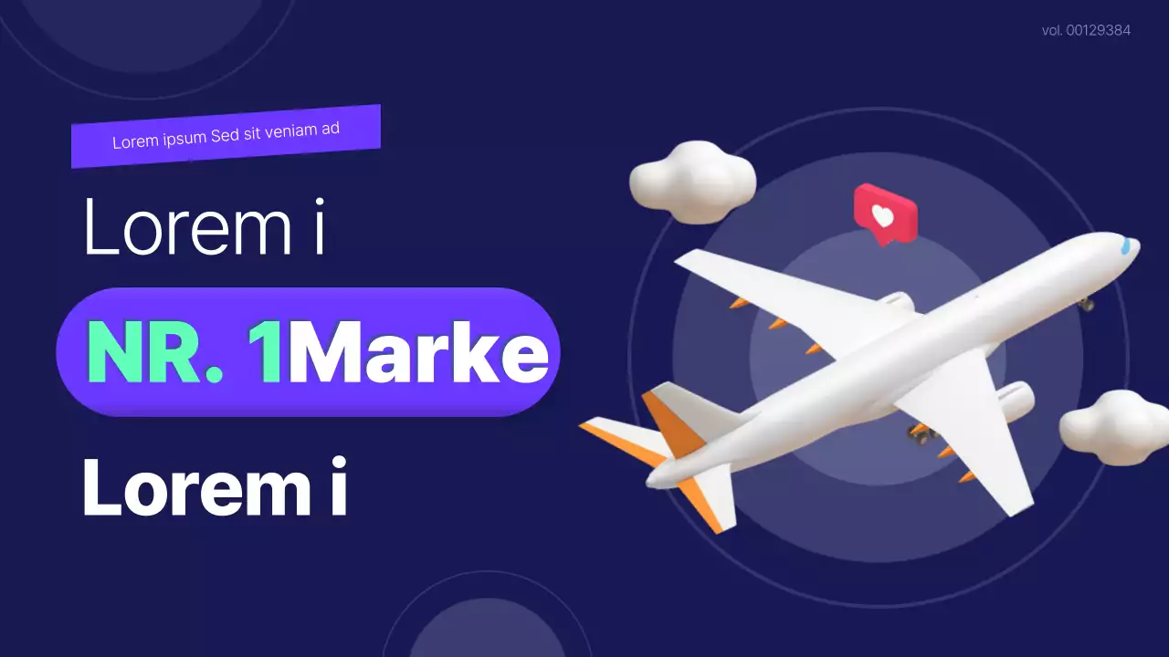 3D-illustrierter Marketingplan für Werbung in Blau (Präsentation)