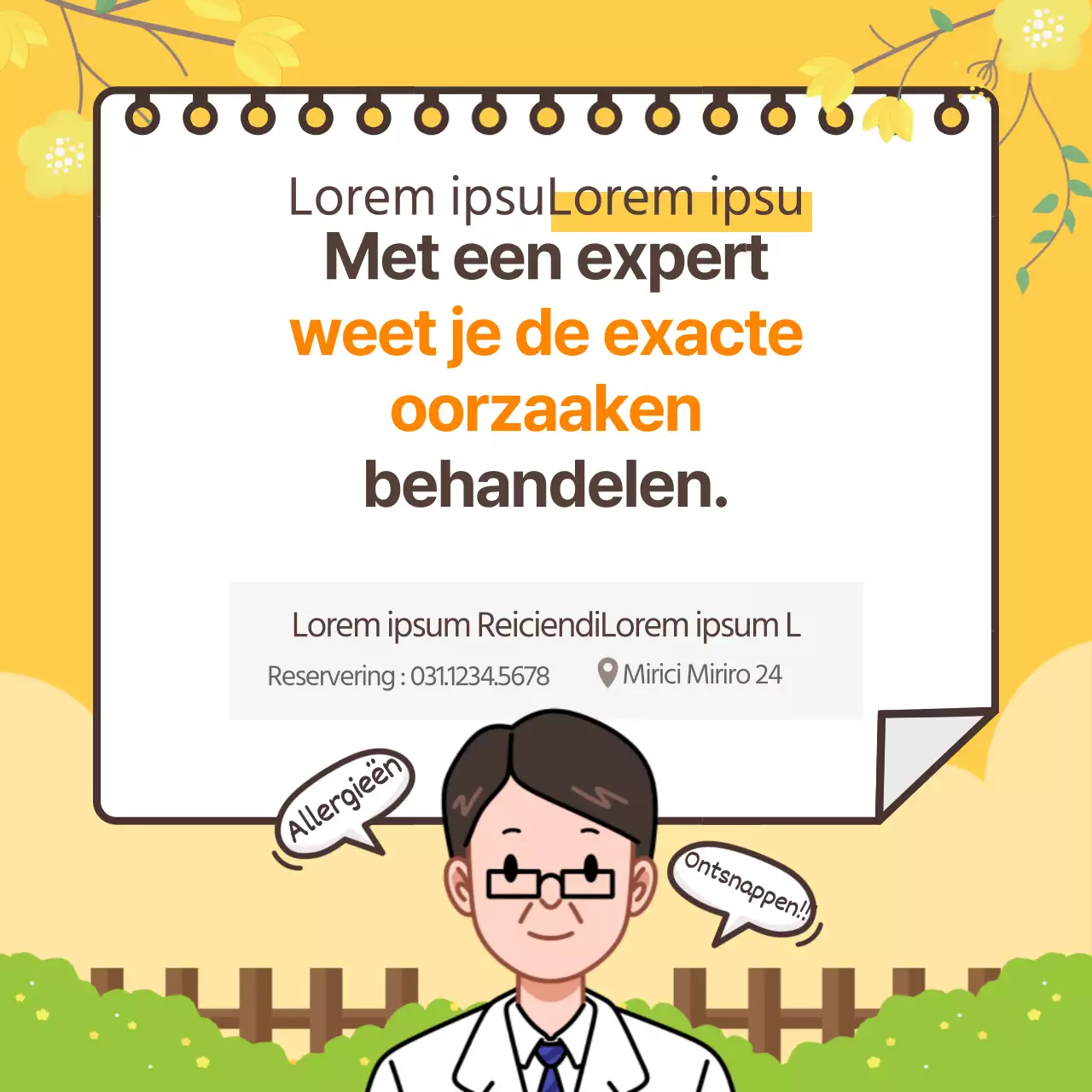 CardNews ontwerp in geel