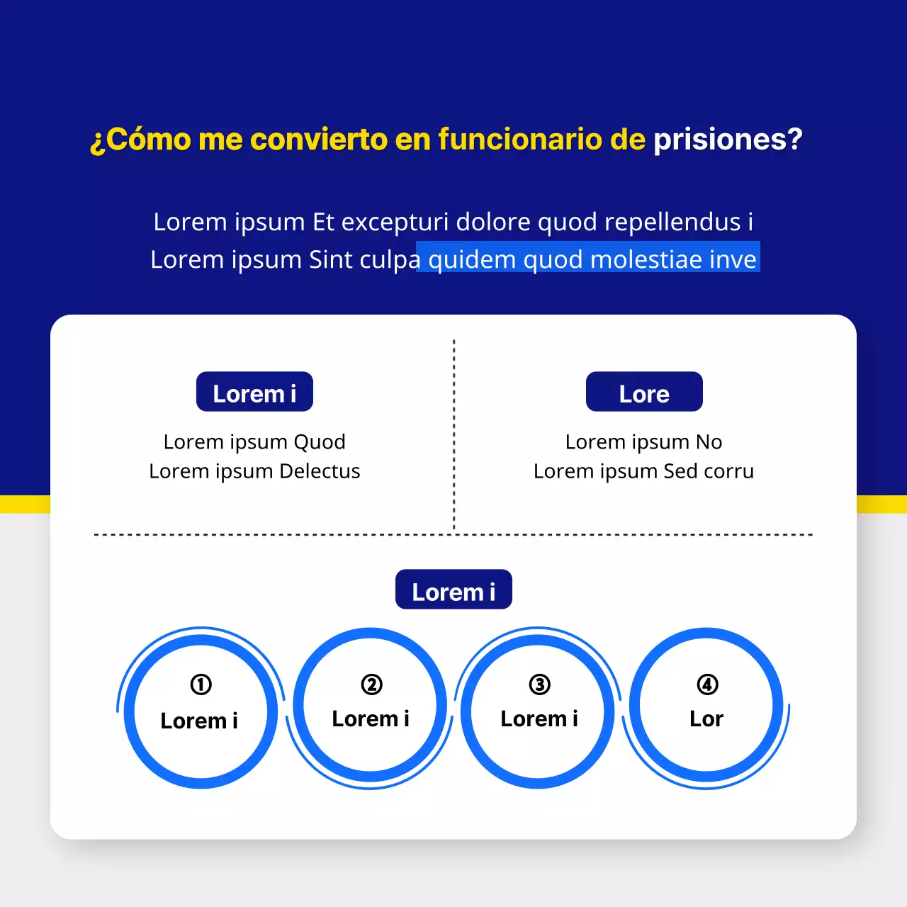 Promover la consulta de información sobre los exámenes de la función pública con estallidos de azul y amarillo