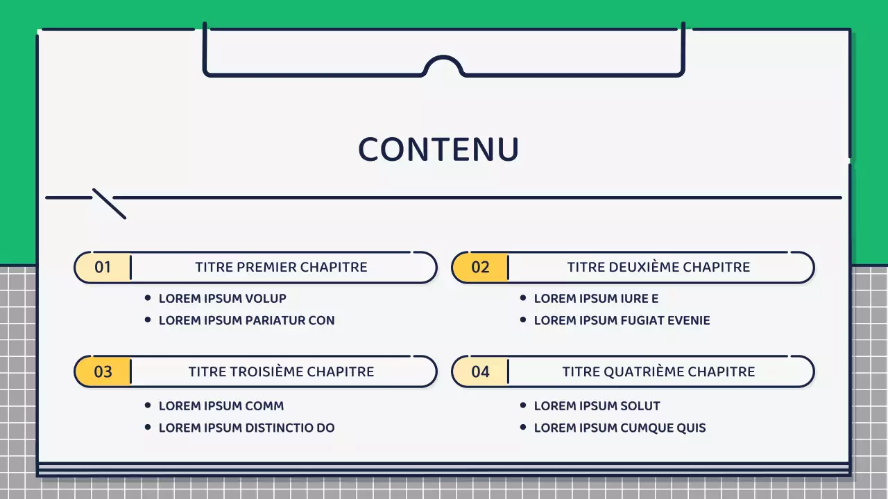 Présentation sur la conception d'icônes mignonnes et basiques en vert et jaune