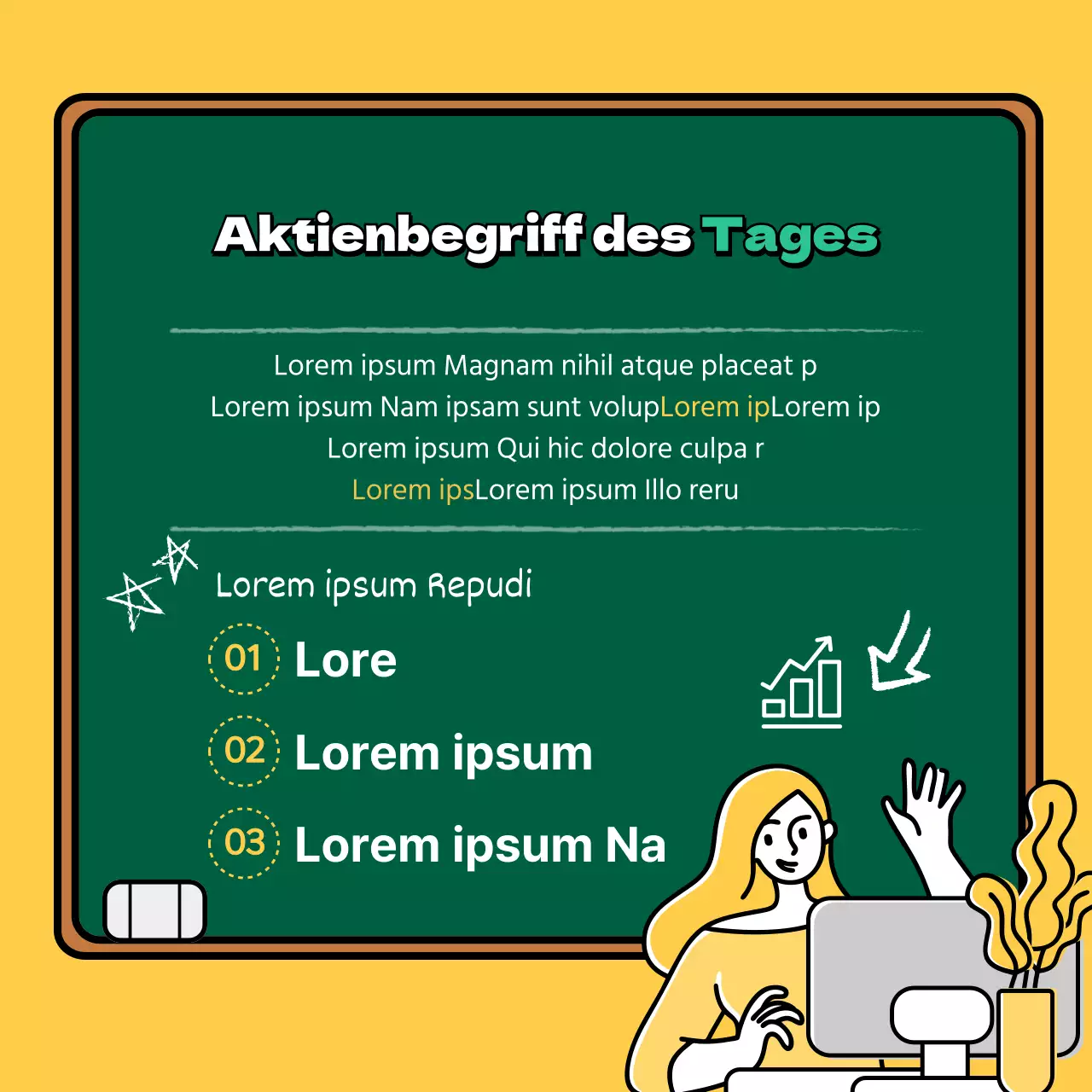 Aktienbegriffe in gelb Securities Finance CardNews