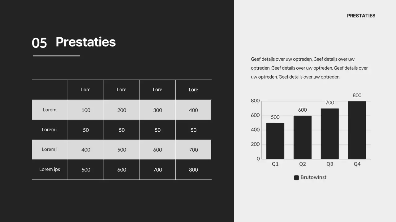 Een eenvoudig bedrijfsprofiel in zwart-wit