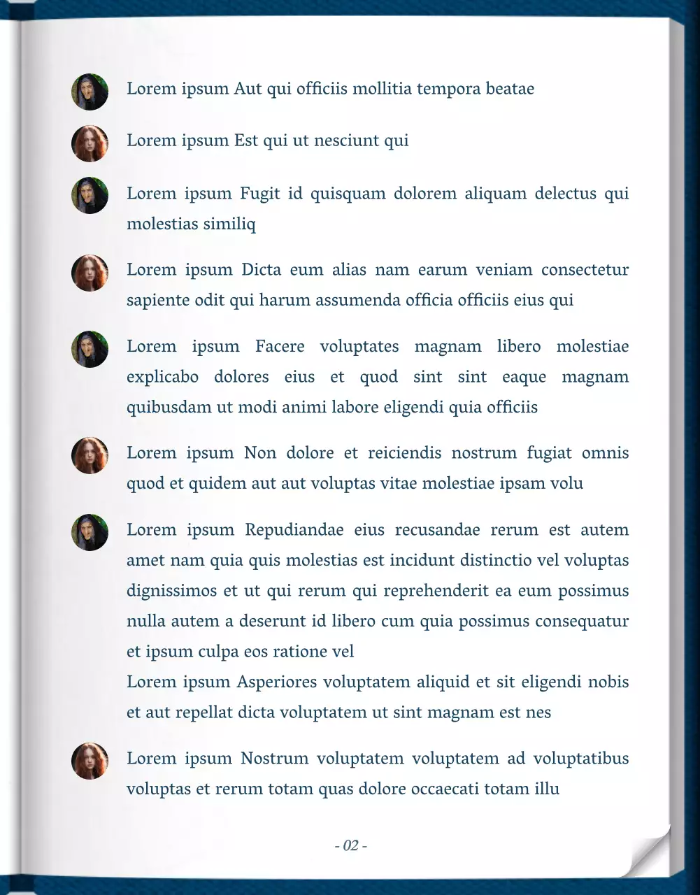 Web novel storytelling in blu e bianco con un concetto di libro classico elegante e di classe