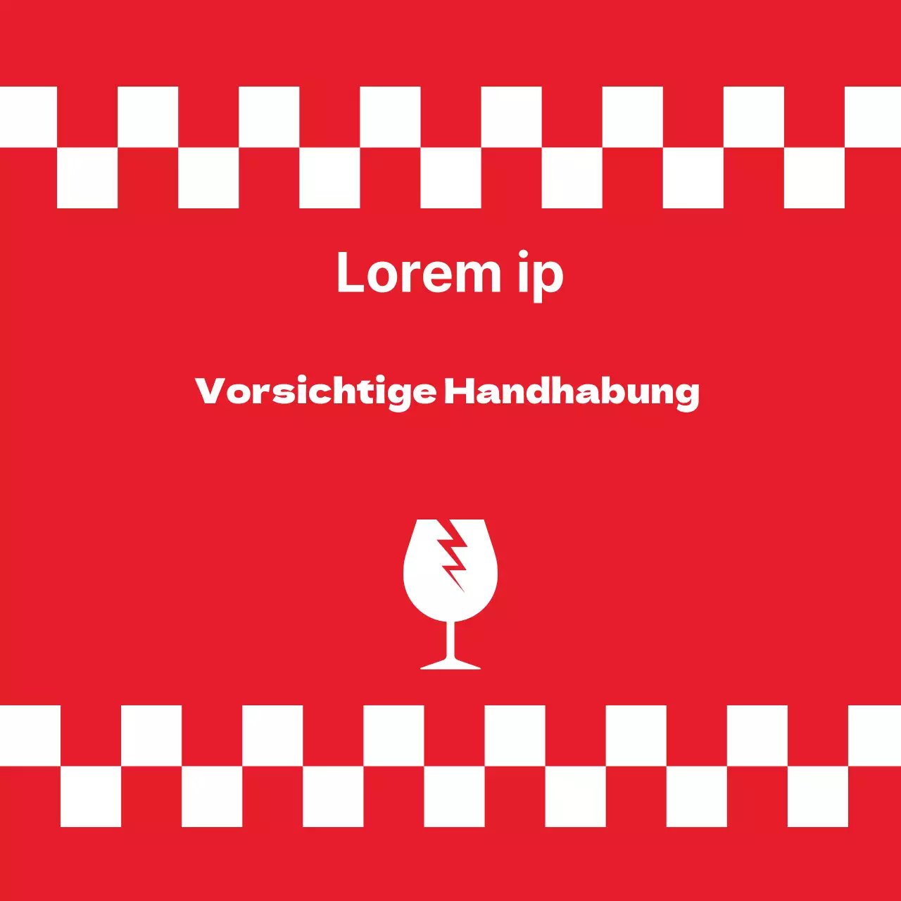 Aufkleber für vorsichtige Handhabung