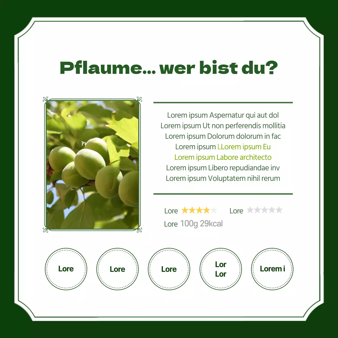 Die Vorteile von Pflaumen in einer grünen Umgebung cardnews design