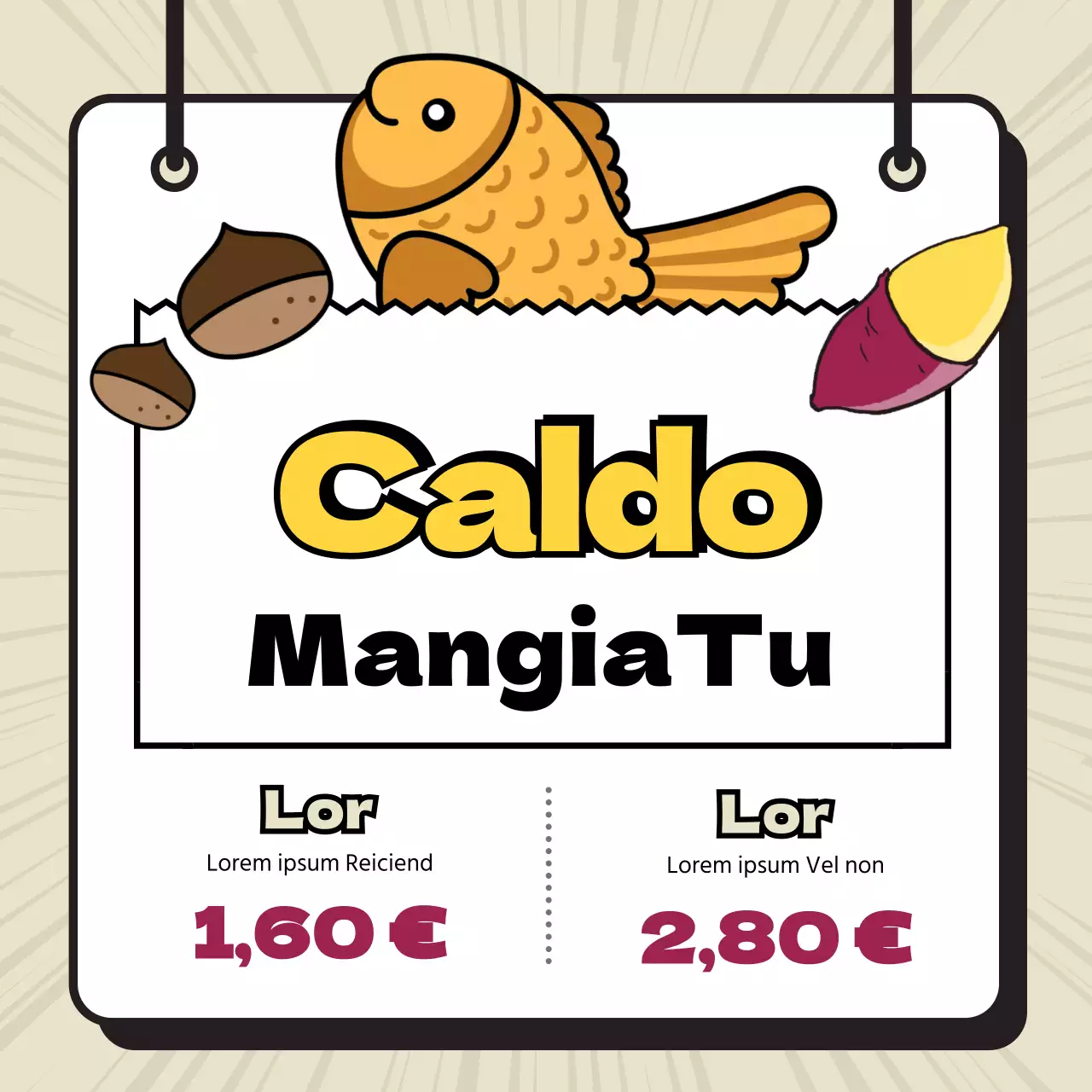 Illustrazione carina taiyaki taiyaki gunkanbon patata dolce linea illustrazione effetto evento sconto
