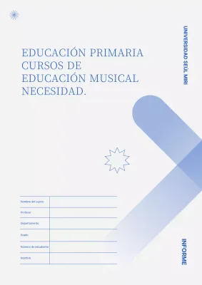 Portada de informe limpia con degradado azul y formas básicas