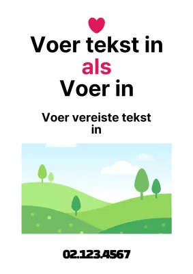 Eenvoudige promotie met zwarte en roze hartillustratie en foto