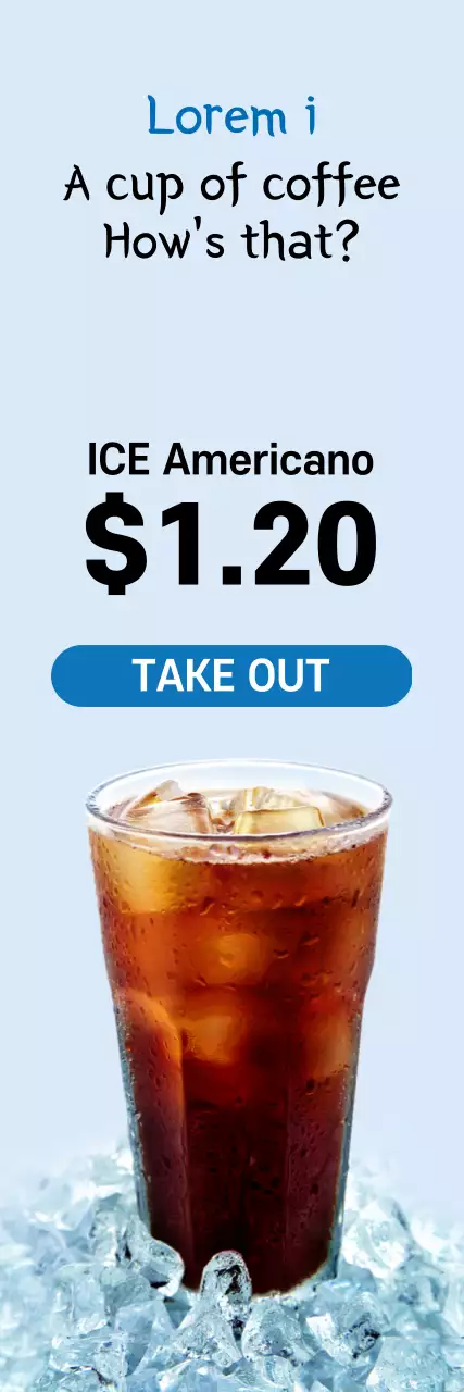 Banner Promocional Café Minimalista Azul