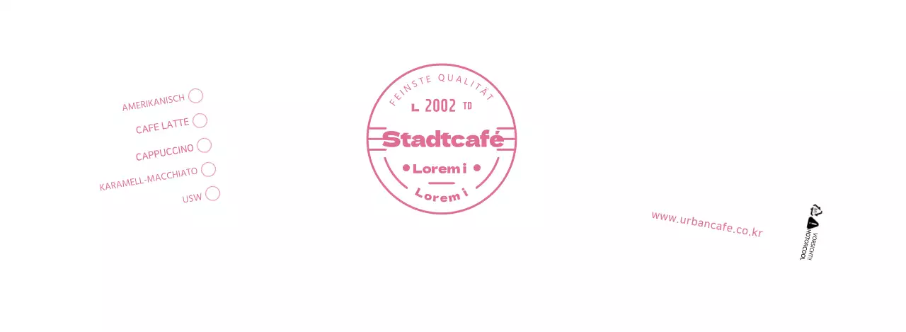 Weiß Rosa Neat Symbols Cafe