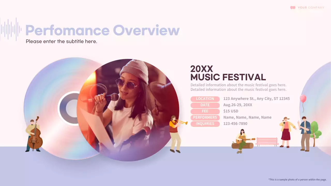 핑크 모던 뮤직 페스티벌 플랜 프레젠테이션