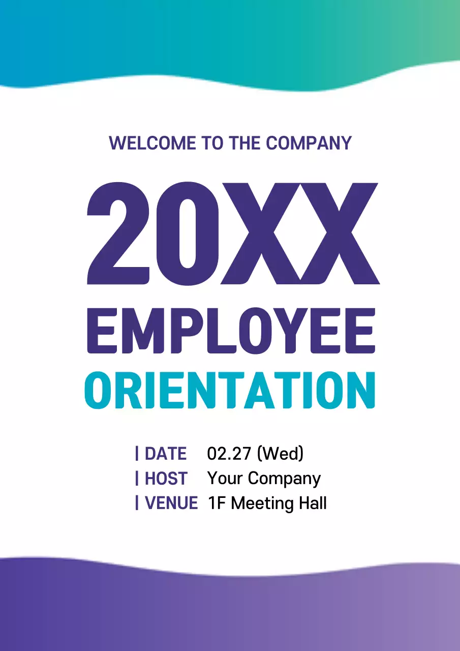 Blue Minimal Employee Event Announcement Poster