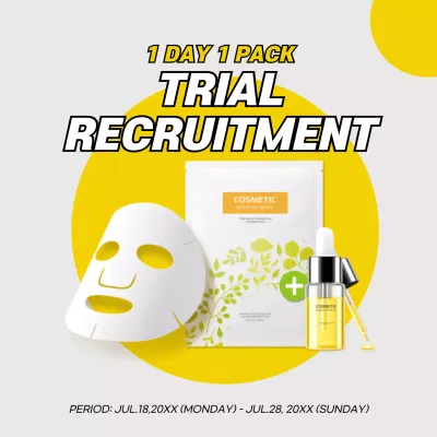 Yellow Modern Cosmetic Recruitment Social Media Post