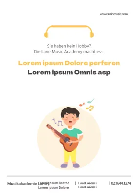 Ein einfaches, gelbes Flugblatt für eine Musikschule