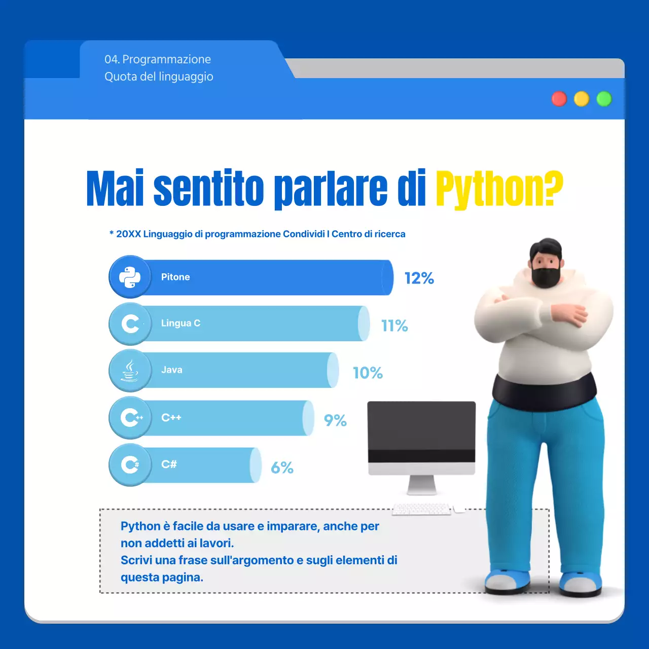 Evidenziare le immagini 3D in blu Introduzione al linguaggio di programmazione