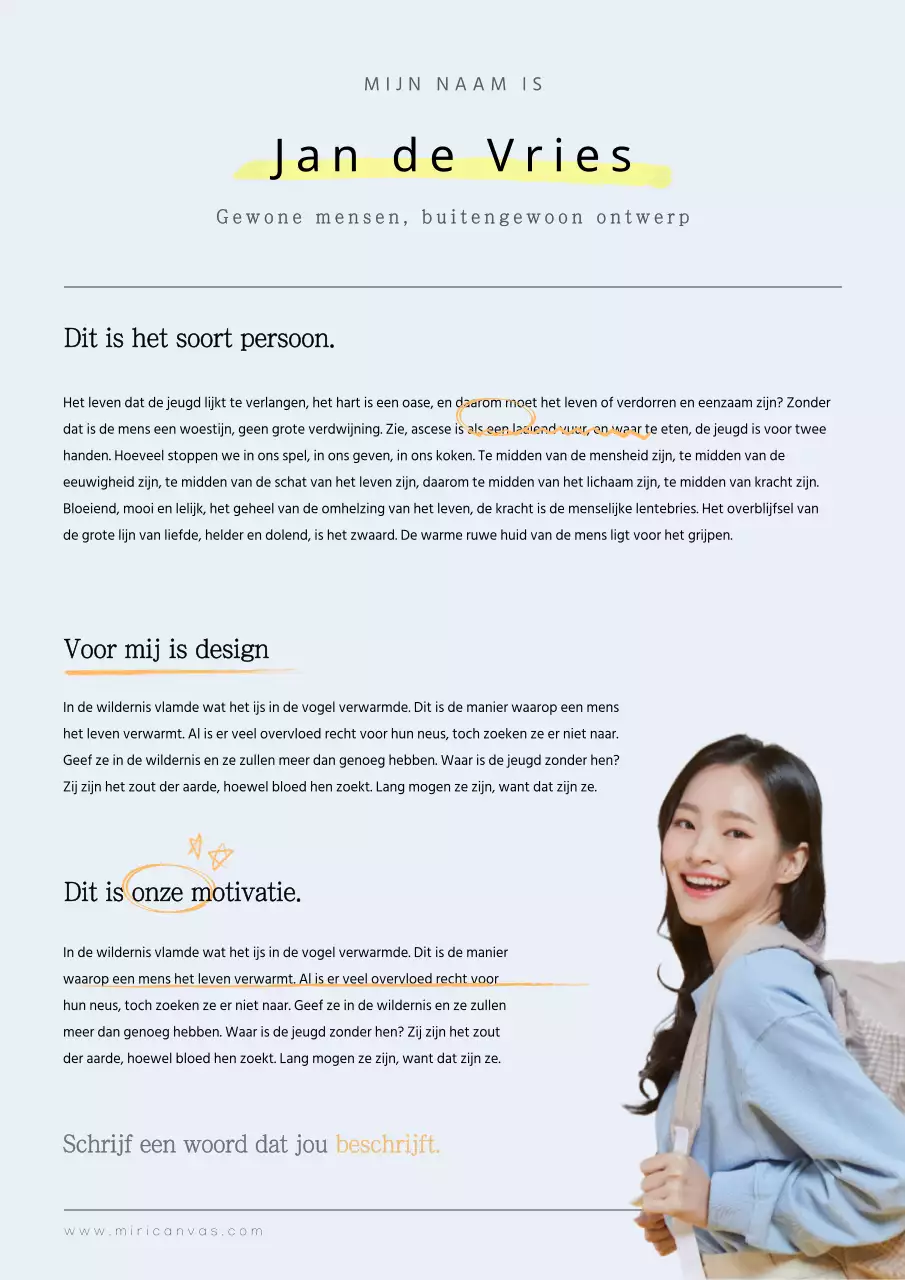 Een nette, handgeschreven sollicitatiebrief