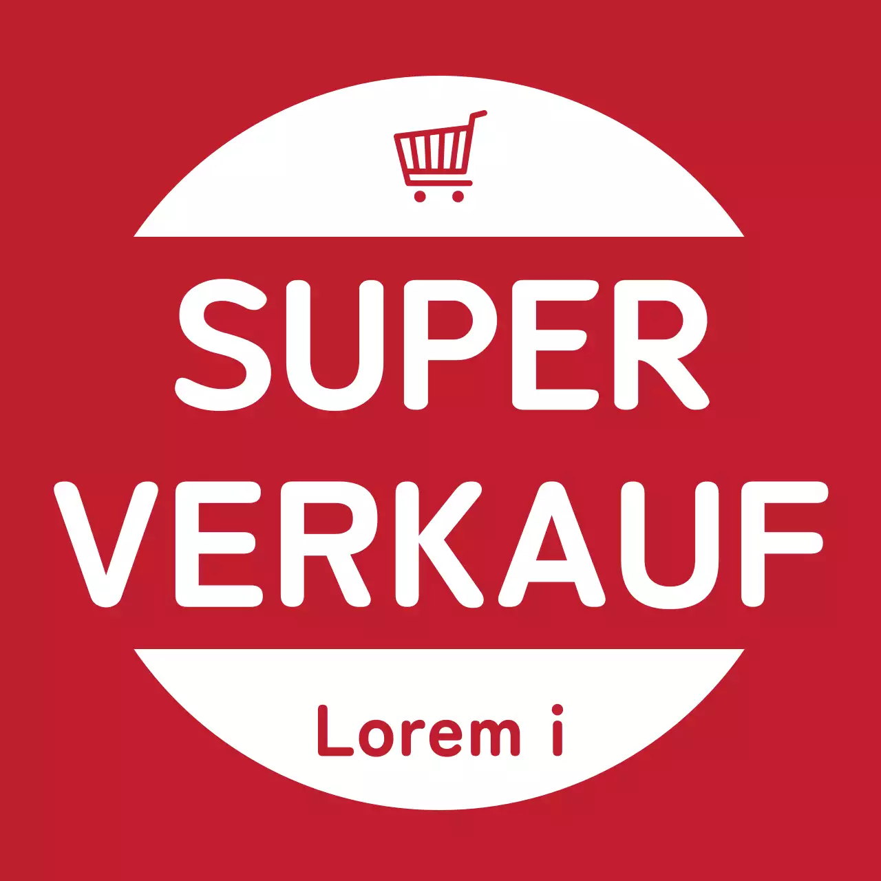 Ein auffälliges rotes Verkaufsetikett