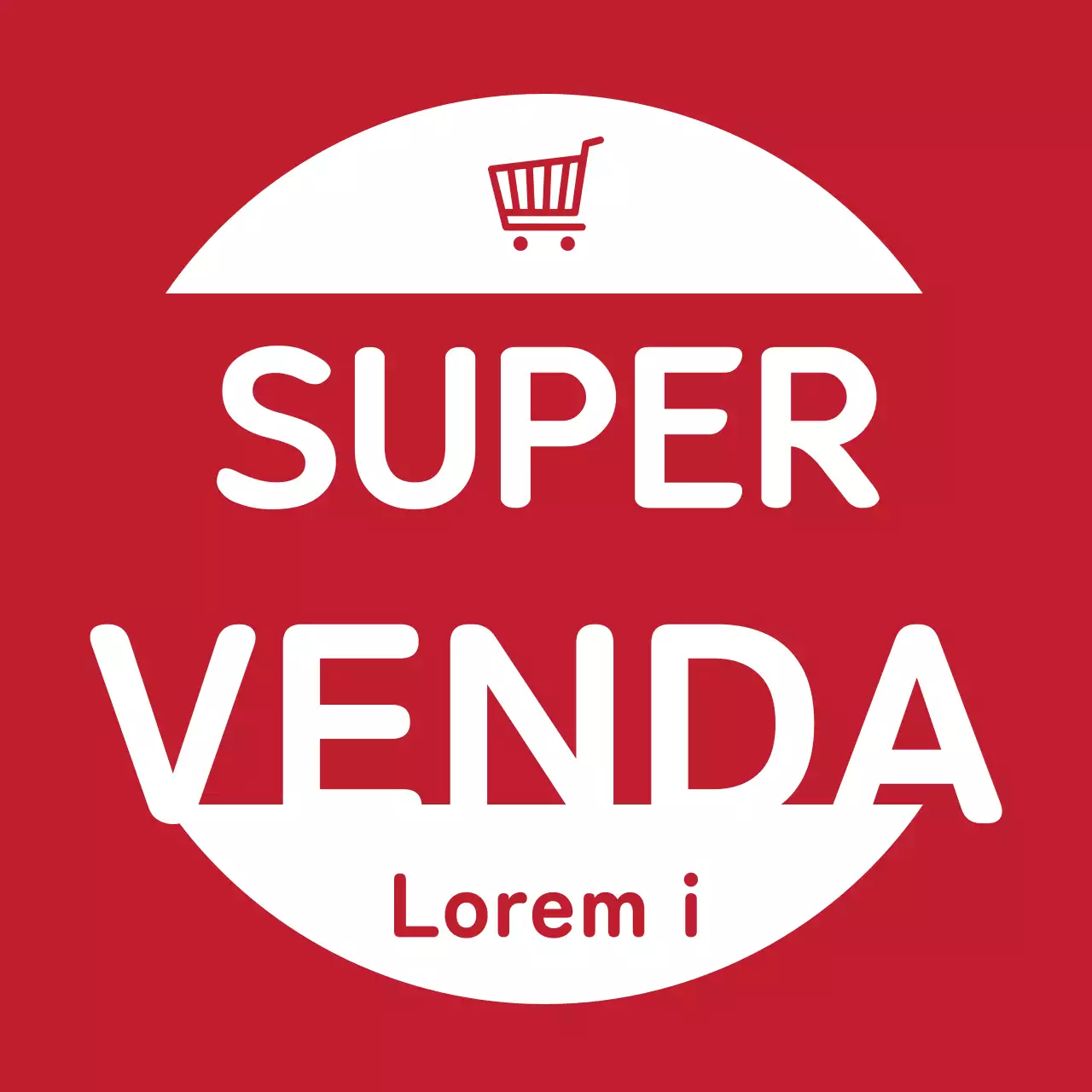 Um rótulo de venda vermelho arrojado