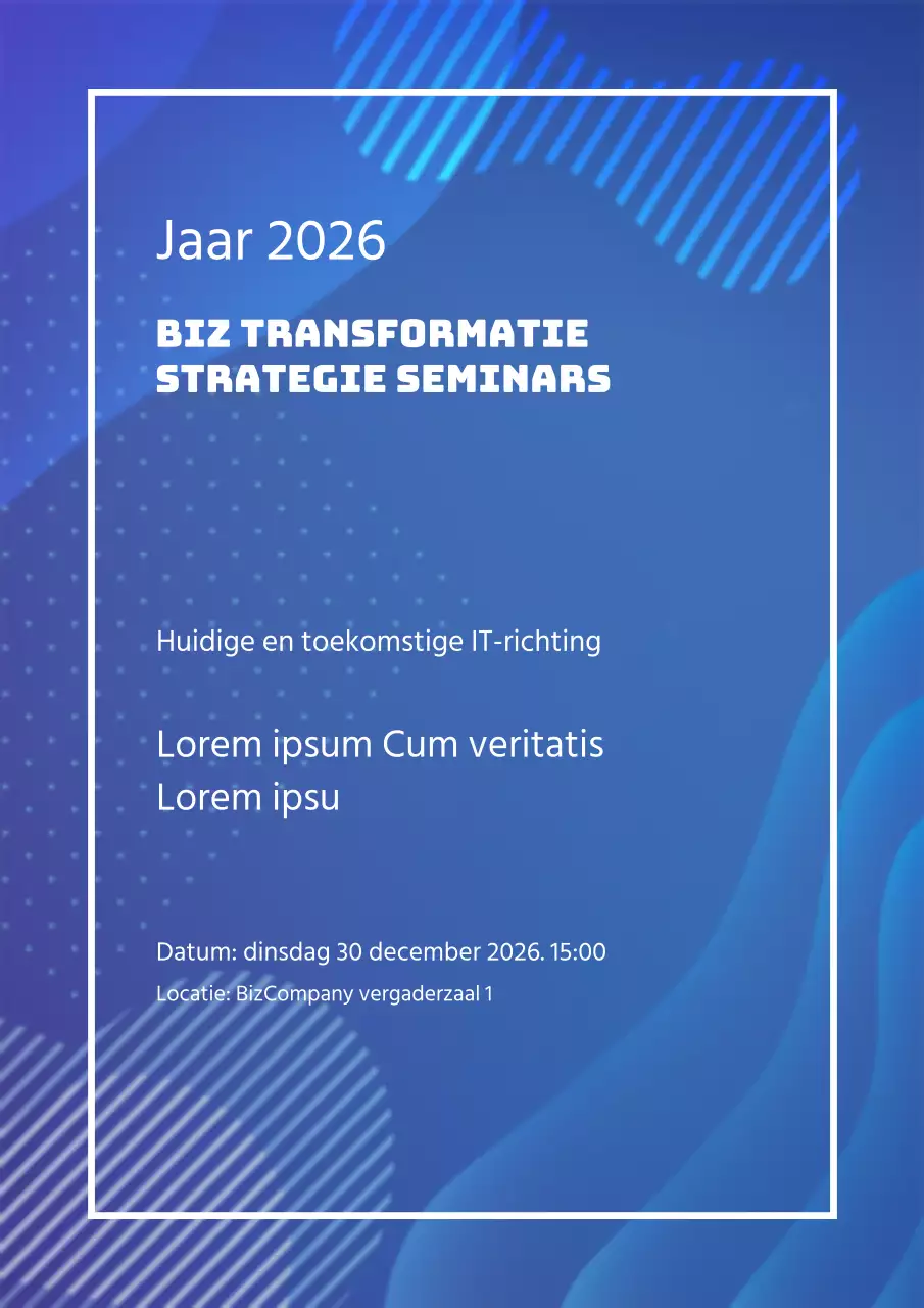 Promoot een eenvoudige meetup met blauw en vormen