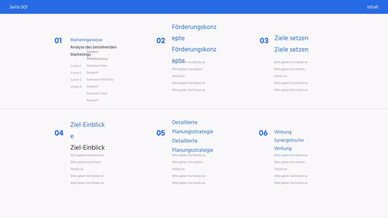 Einfache weiß-blaue Marketing-Promo-Präsentation