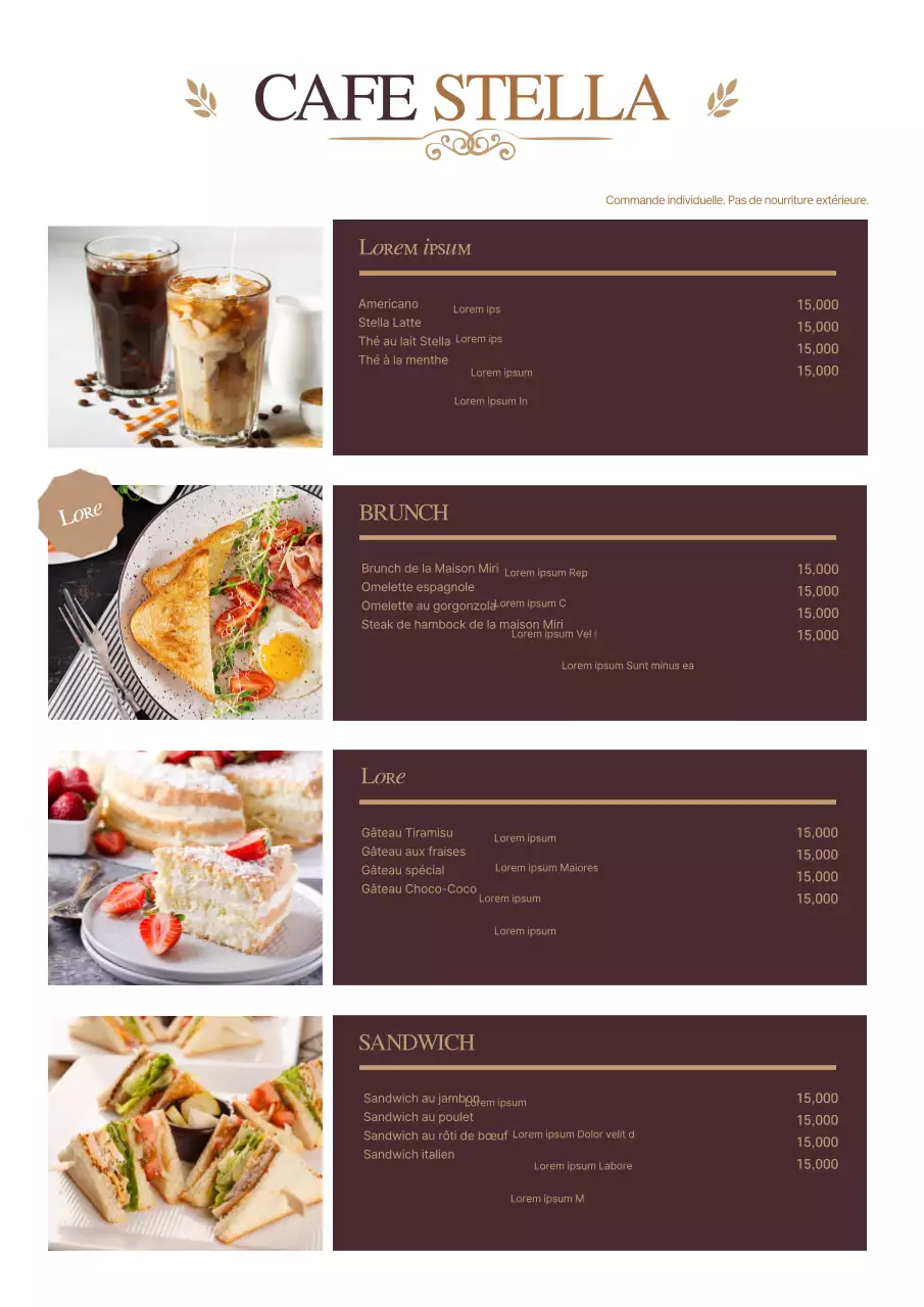 Flyer pour promouvoir la carte des desserts de votre café