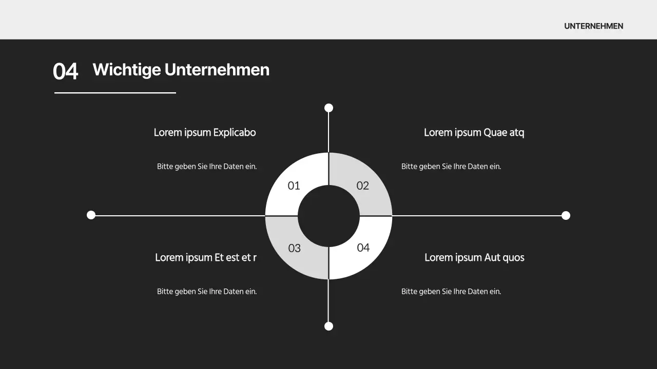 Ein einfaches Unternehmensprofil in schwarz-weiß