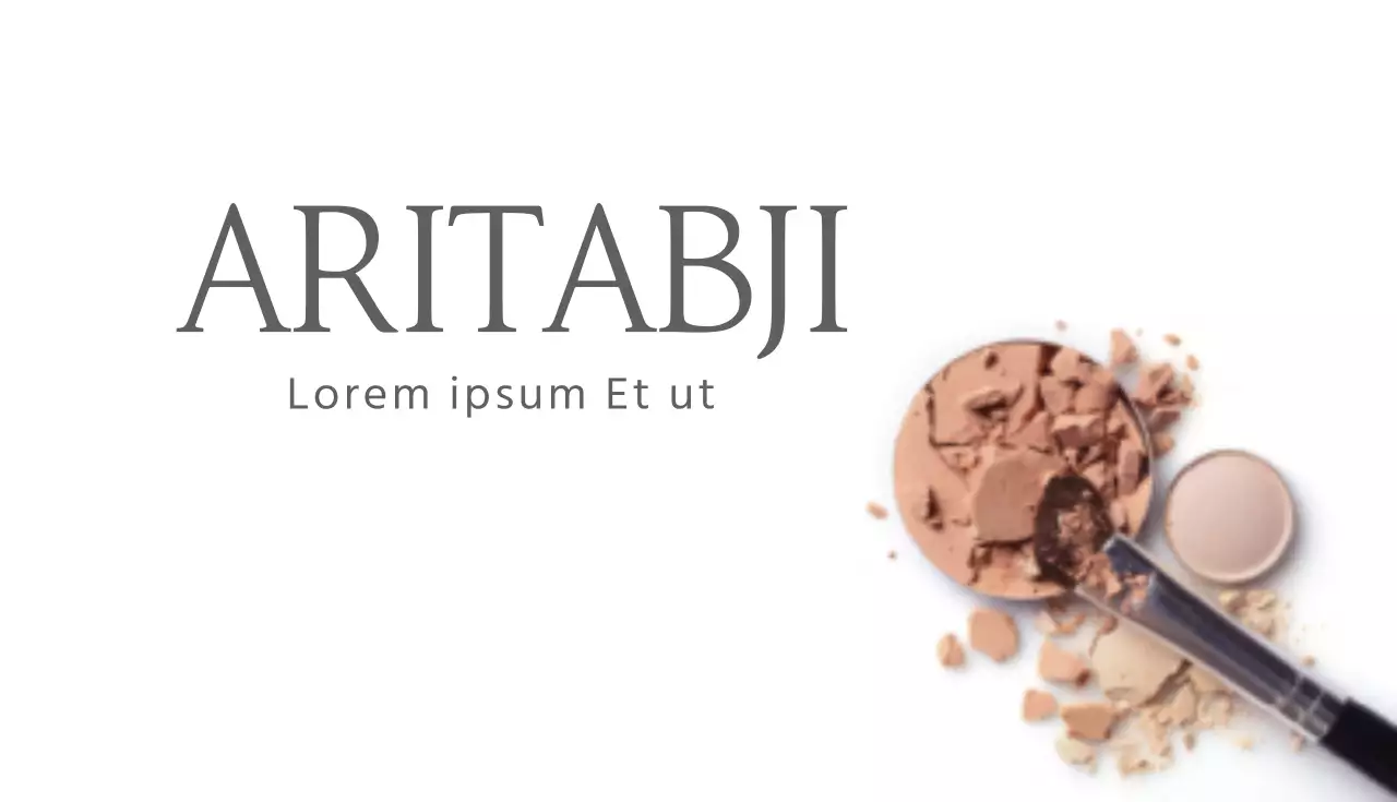 Tarjeta de visita sencilla con una foto cosmética en blanco