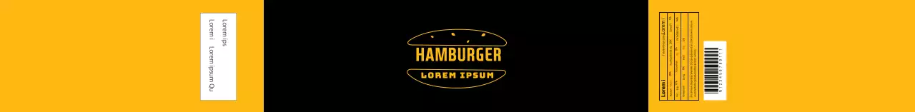 Zwart en geel logo hamburger etiket